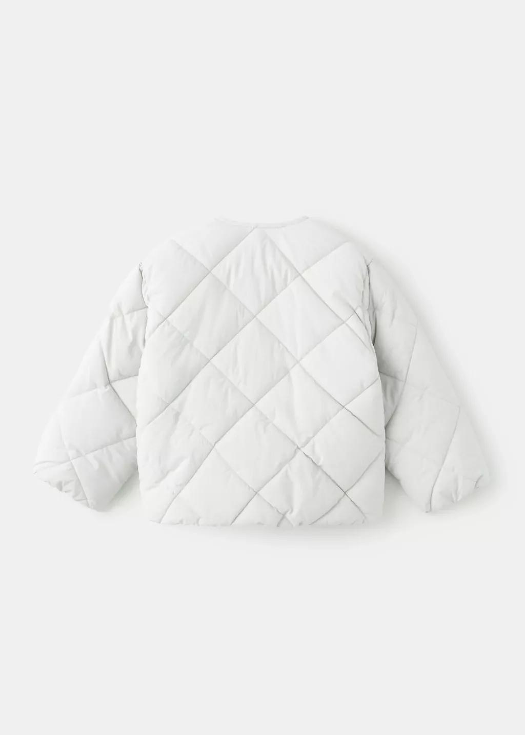 Grey Lt Pastel Quilted Jacket, Baby Girl, Light Pastel Grey, large image number 1