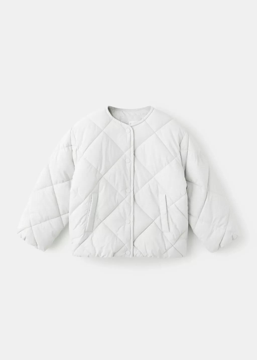 Grey Lt Pastel Quilted Jacket, Baby Girl, Light Pastel Grey, large image number 5