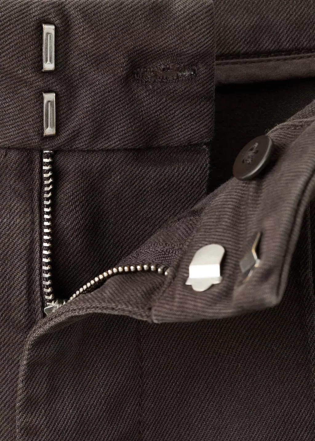 Brown High-Waisted Wide Leg Jeans With Stitching, 0201_32, large image number 5