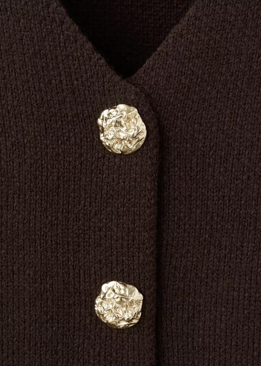 Brown Knitted Jacket With Jewel Buttons, 0201_32, large image number 5