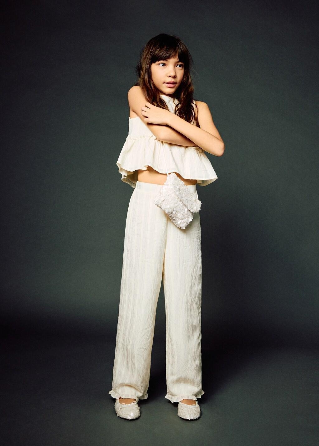 Beige Beaded Mini Bag, Kids Girl, Light Beige, medium