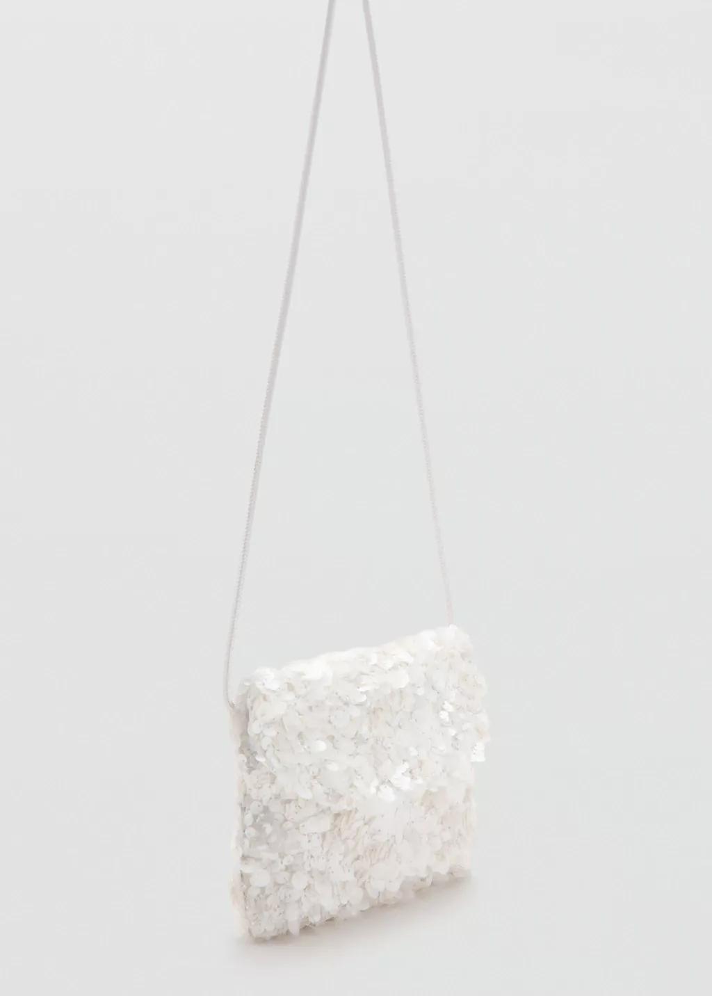 Beige Beaded Mini Bag, Kids Girl, Light Beige, large image number 1