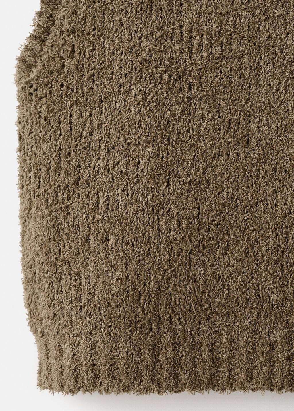 Brown Knitted Gilet, Kids Girls, Dark Brown, large image number 3