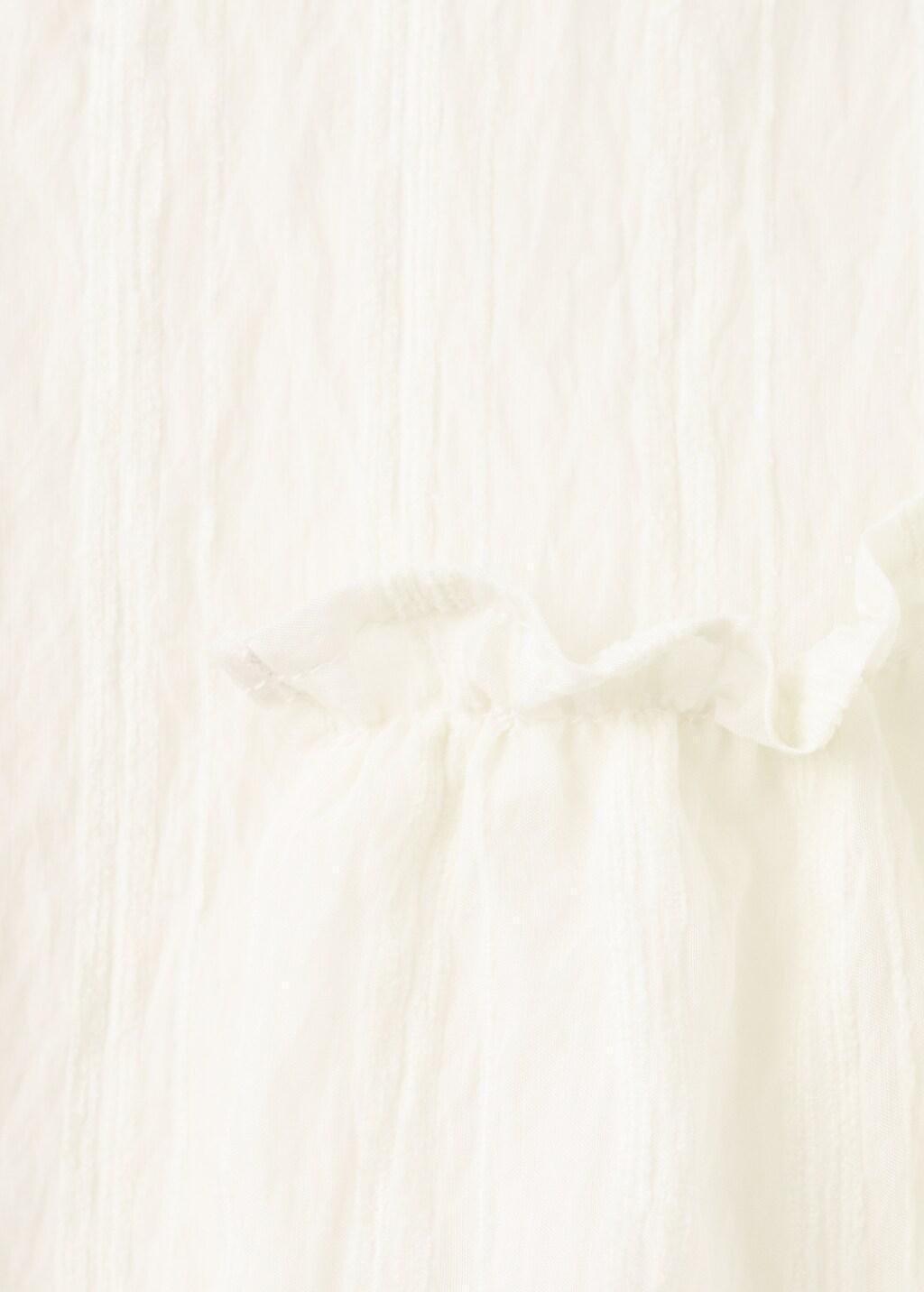 Beige Ruffled Cotton Blouse, Kids Girls, Light Beige, large image number 4