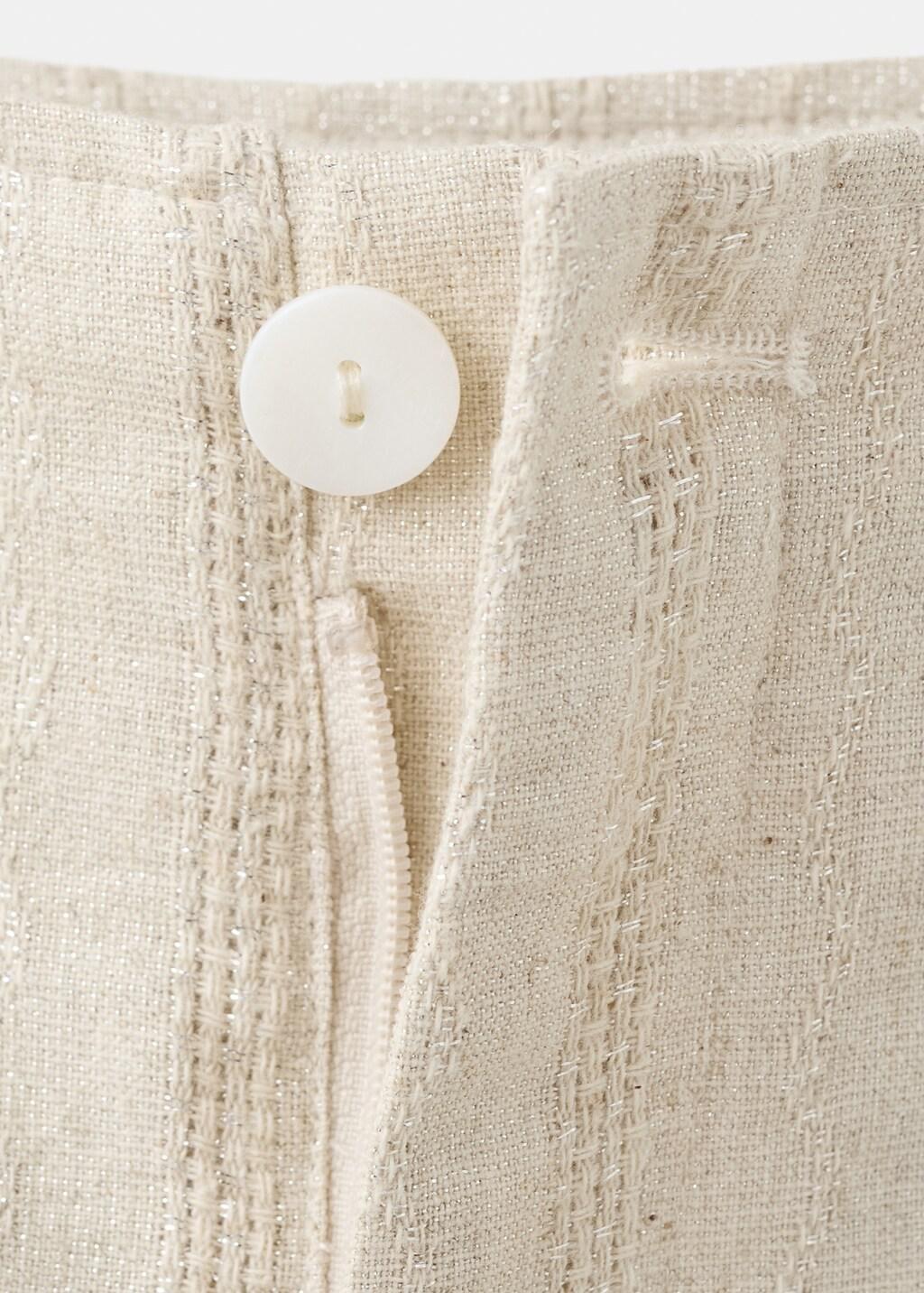 Beige Embroidered Wide Leg Trousers , Kids Girls, Light Beige, large image number 1