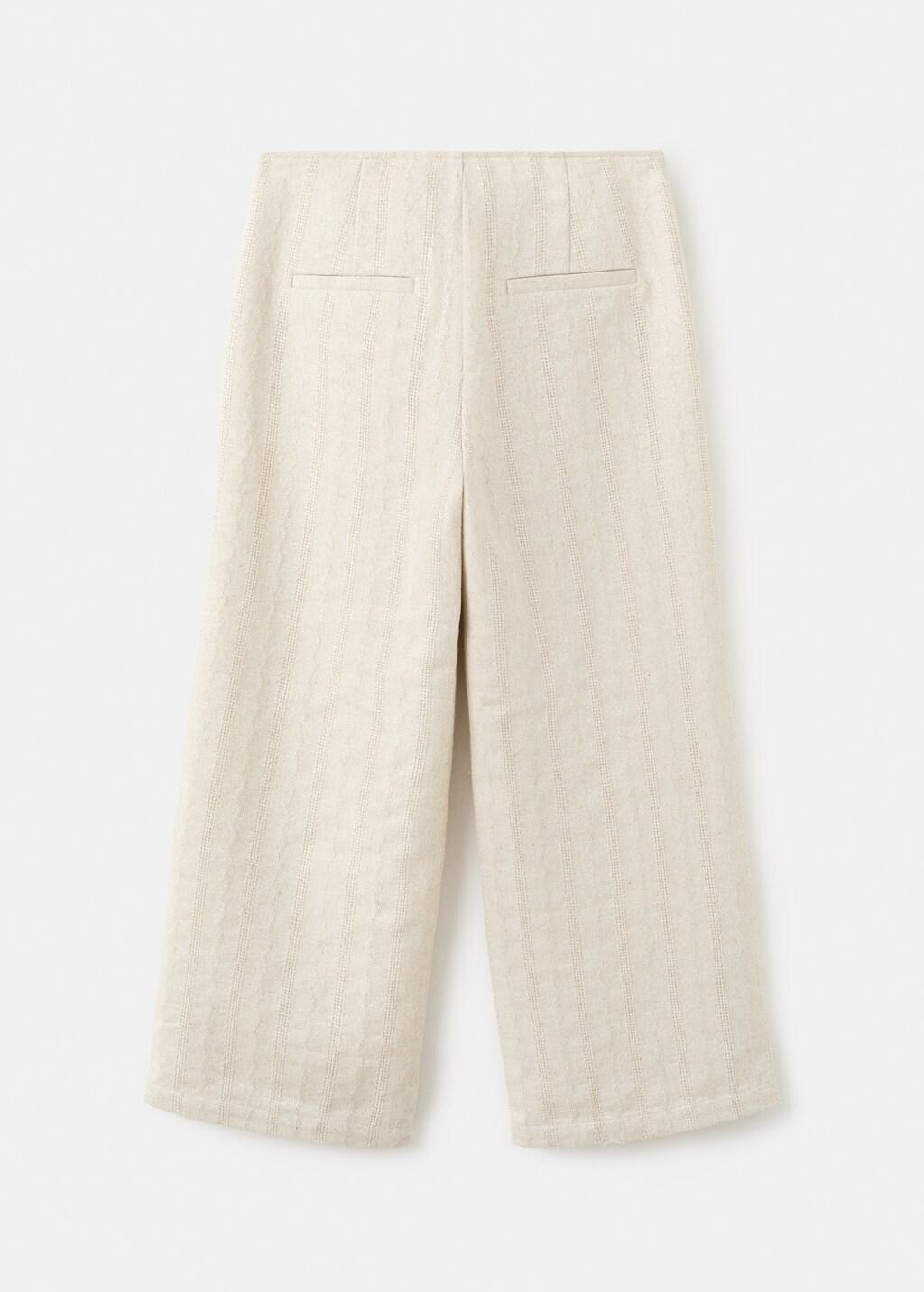 Beige Embroidered Wide Leg Trousers , Kids Girls, Light Beige, large image number 2