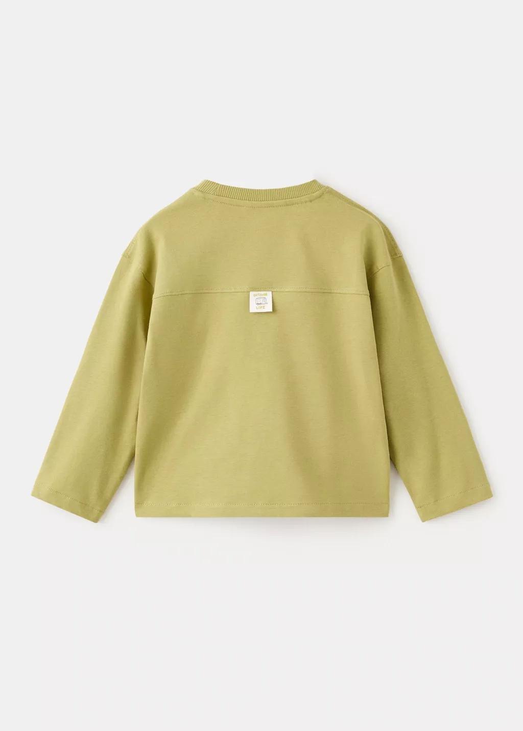 Yellow Cotton T-Shirt With Pocket Detail, Baby Boy, 0201_14, large image number 2