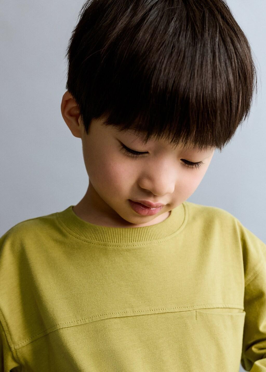 Yellow Cotton T-Shirt With Pocket Detail, Baby Boy, 0201_14, large image number 3