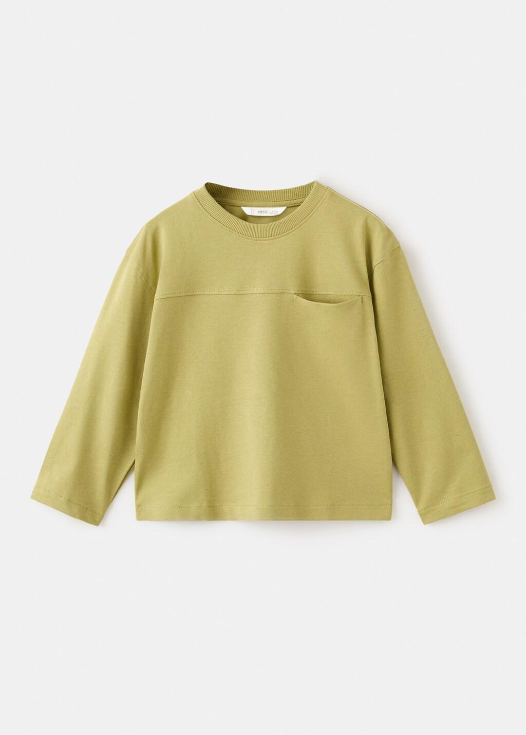 Yellow Cotton T-Shirt With Pocket Detail, Baby Boy, 0201_14, large image number 6