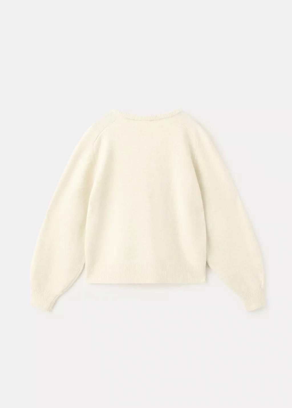 Yellow Knit Cardigan, Kids Girls, Yellow, large image number 1