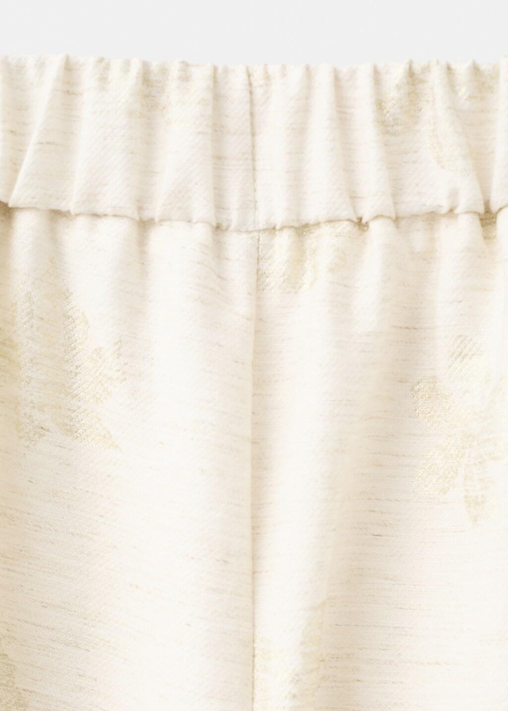 Gold Flower Print Trousers, Kids Girl, Gold, large image number 0