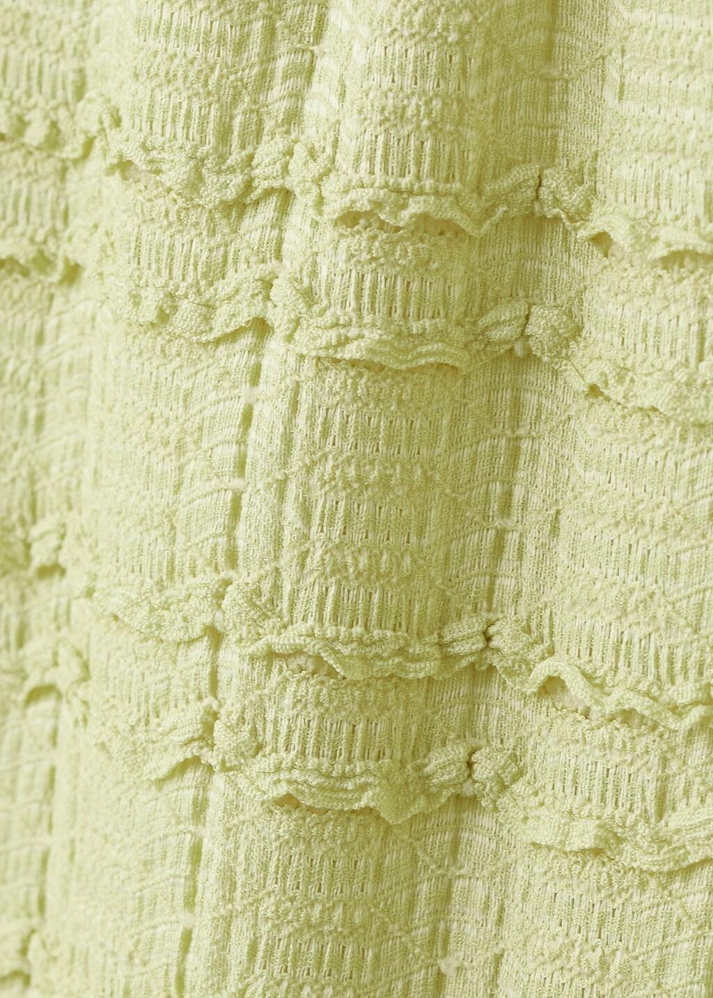 Yellow Textured Flowy Trousers, Kids Girl, Bright Yellow, large image number 0