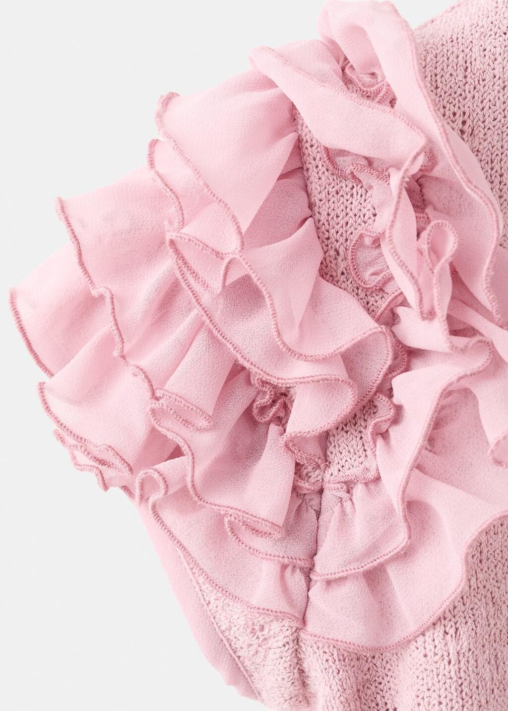 Pink Knitted Dress With Frill Detail, Baby Girl, Pink, large image number 1