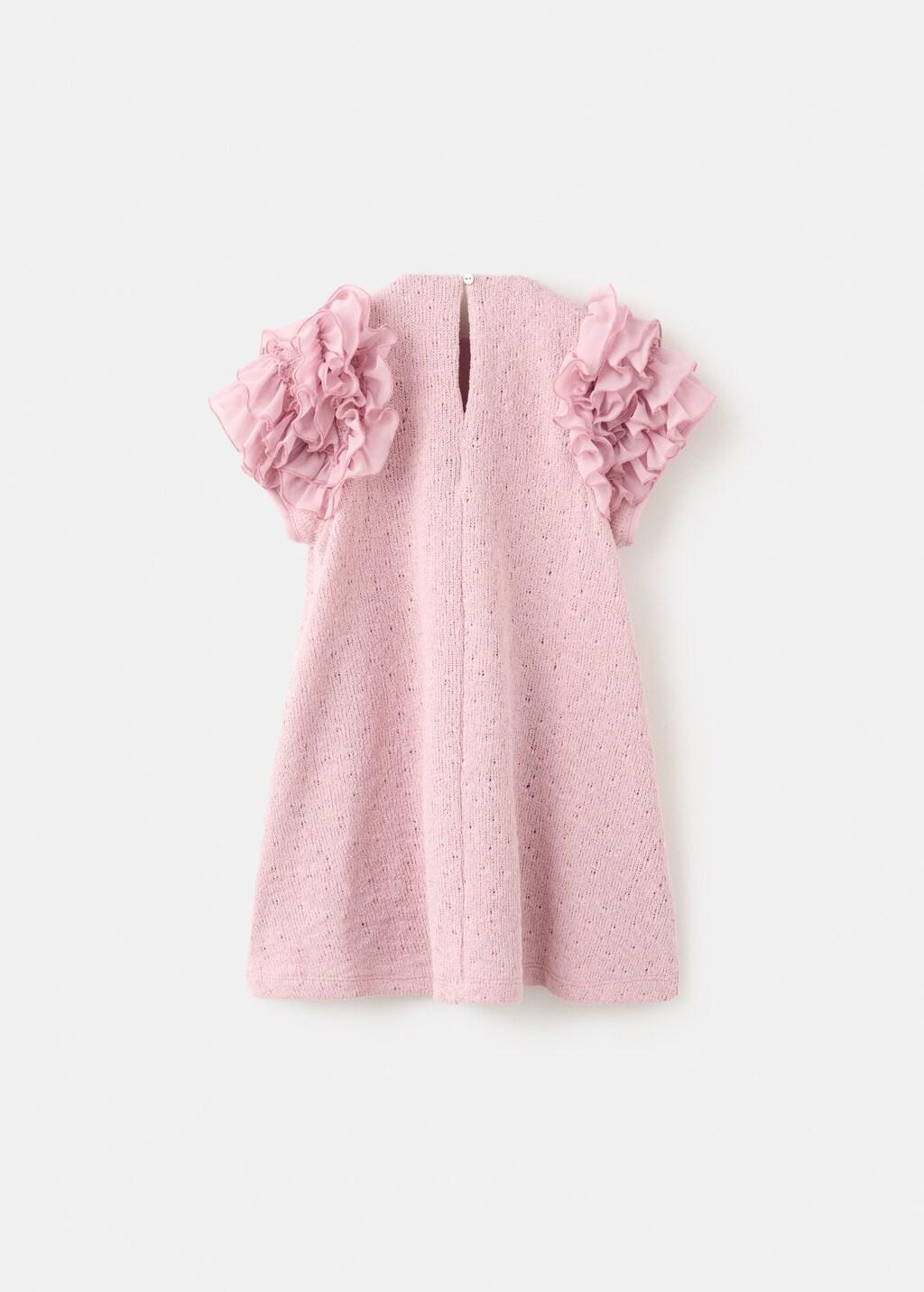 Pink Knitted Dress With Frill Detail, Baby Girl, Pink, large image number 2