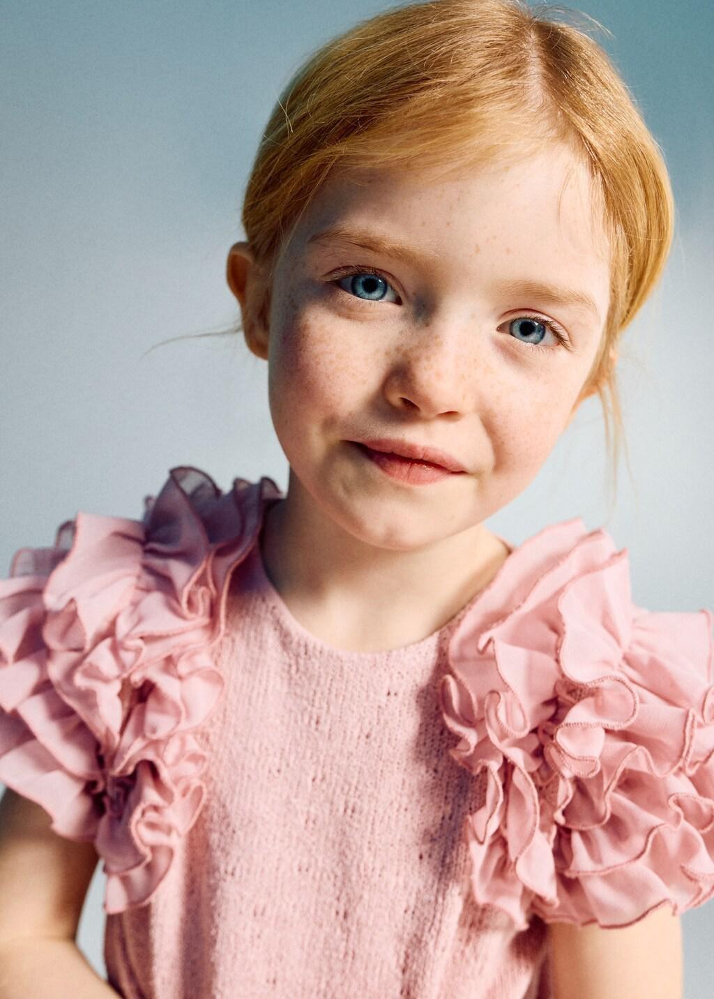 Pink Knitted Dress With Frill Detail, Baby Girl, Pink, large image number 3