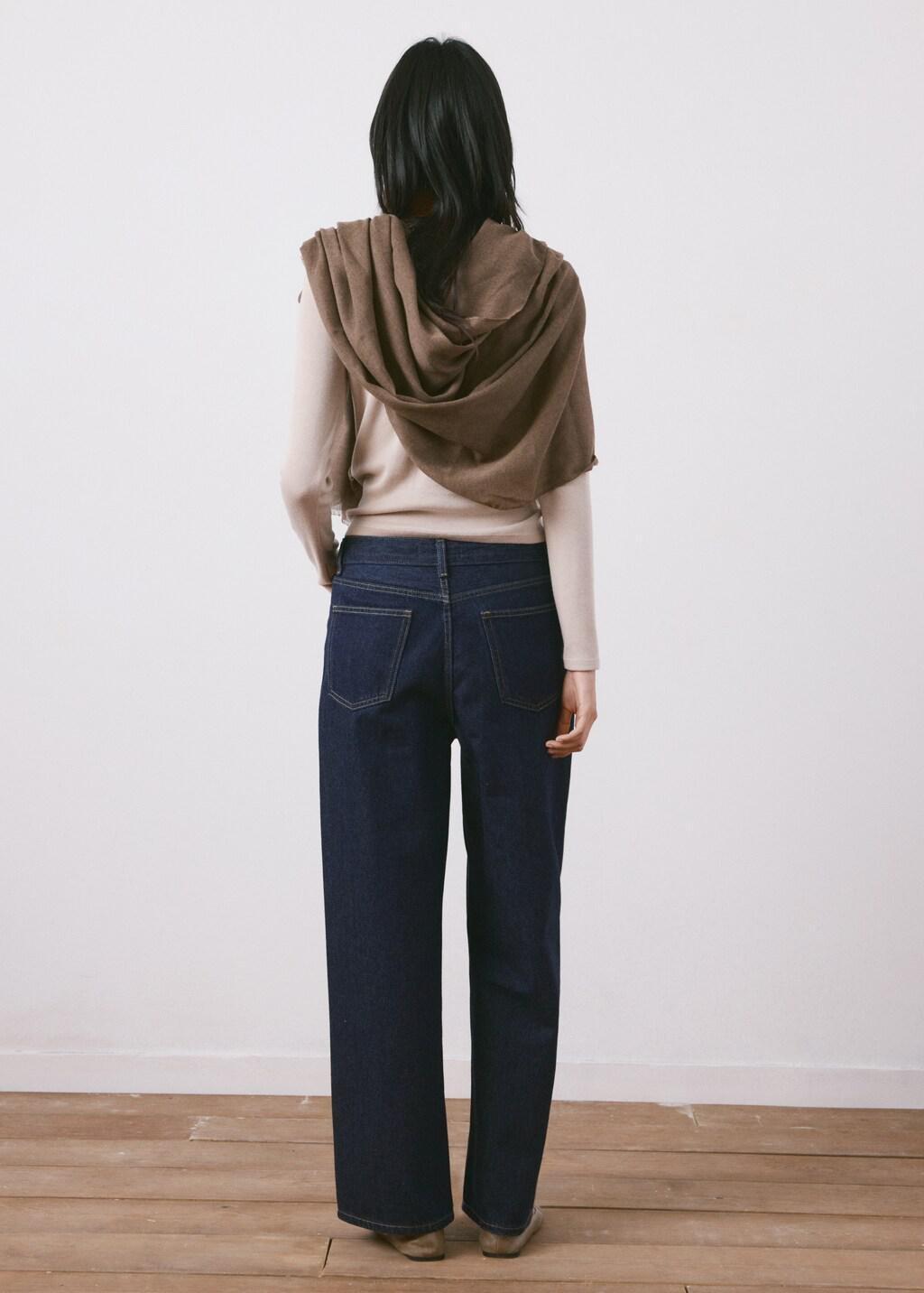 Blue Straight Low-Waist Jeans, Open Blue, large image number 2