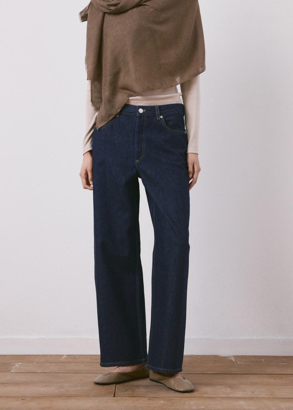 Blue Straight Low-Waist Jeans, Open Blue, large image number 3