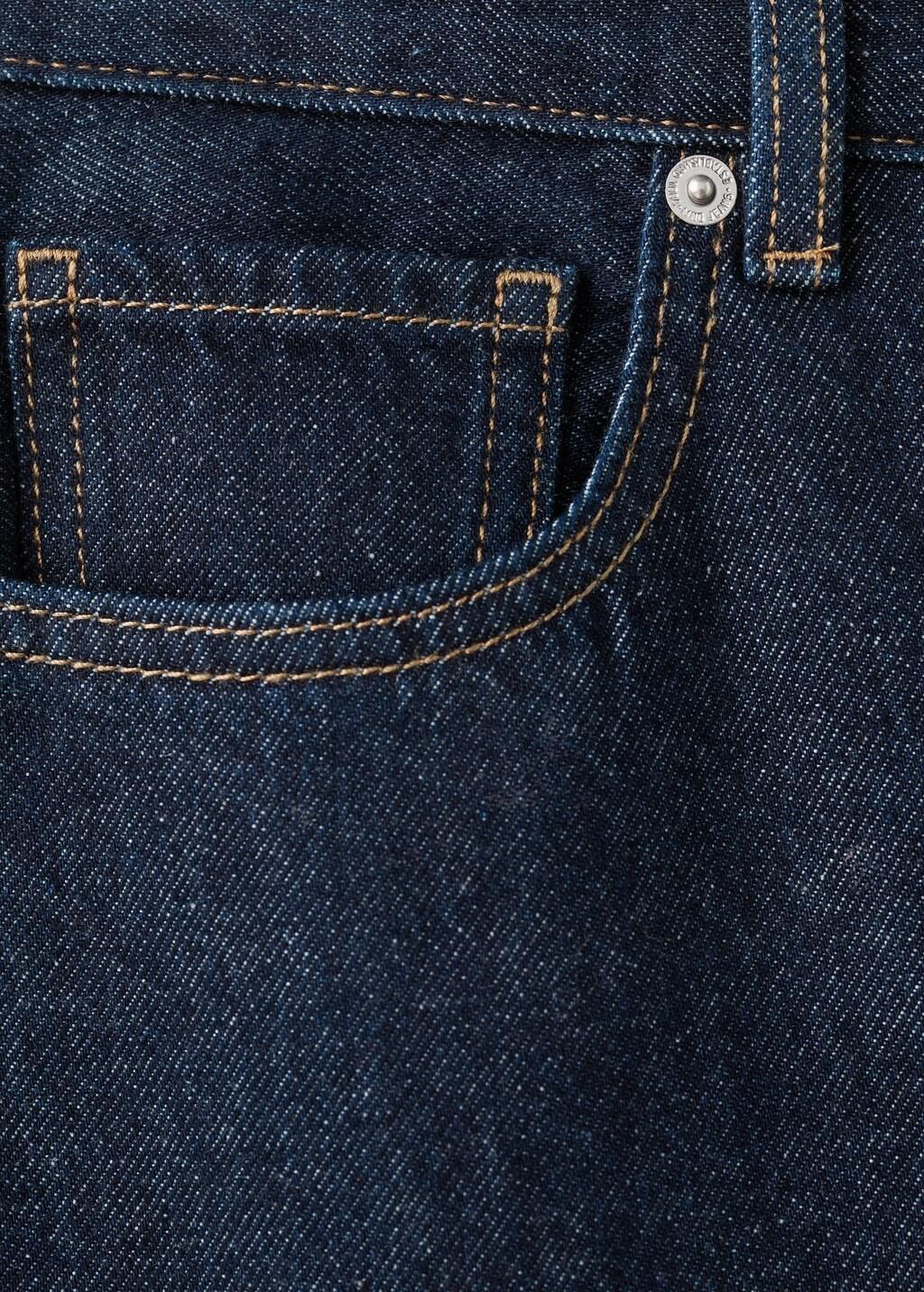 Blue Straight Low-Waist Jeans, Open Blue, large image number 5