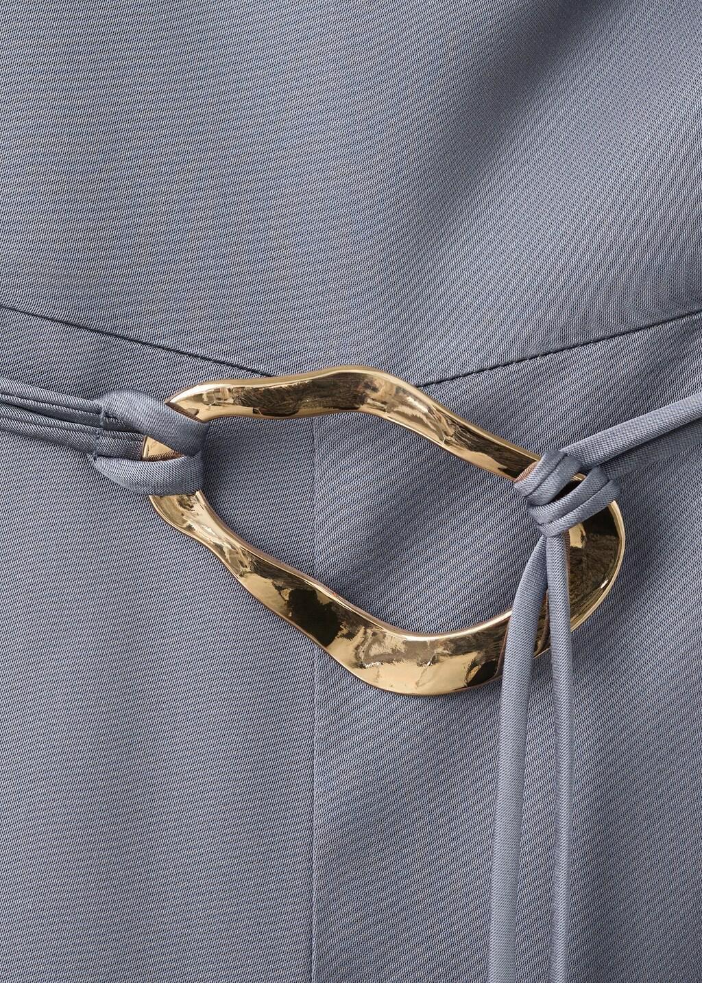 Blue Asymmetrical Flared-Sleeve Jumpsuit, Medium Blue, large image number 1