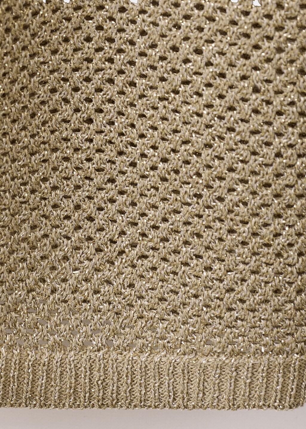 Gold Knit Trousers With Mid-Rise, 0201_OR, large image number 5