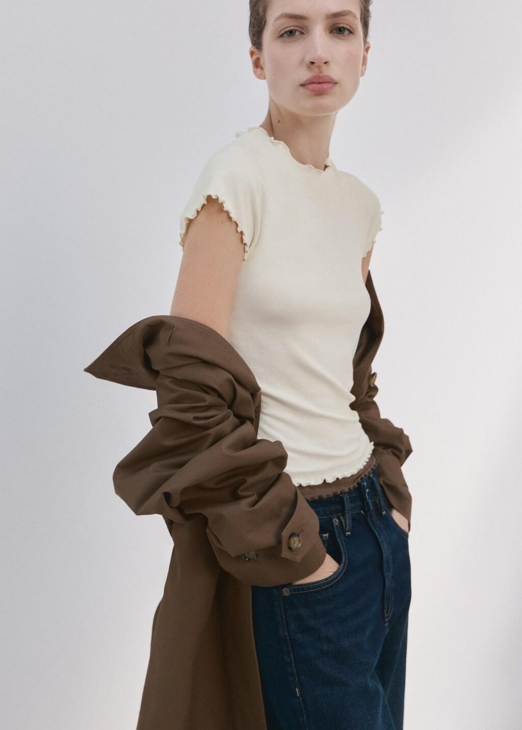 Beige Contrasting T-Shirt, Light Beige, large image number 3