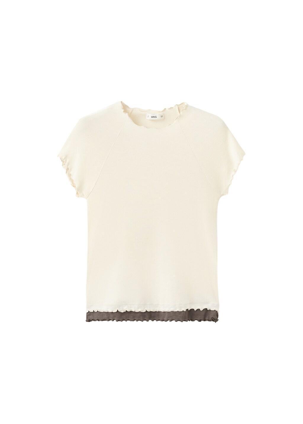 Beige Contrasting T-Shirt, Light Beige, large image number 6