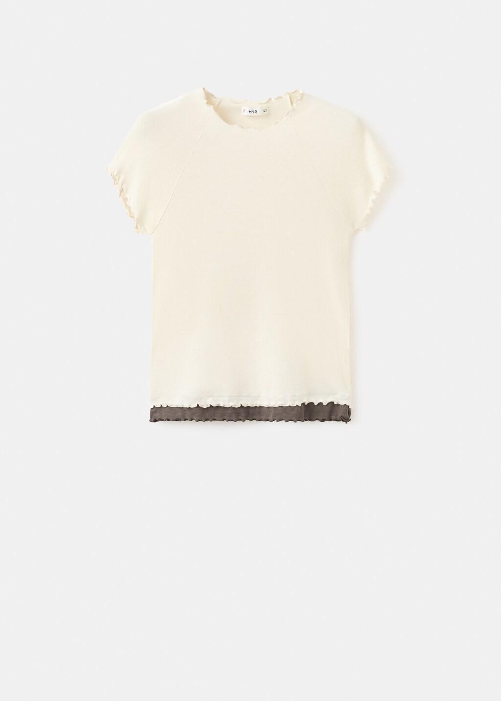 Beige Contrasting T-Shirt, Light Beige, large image number 7