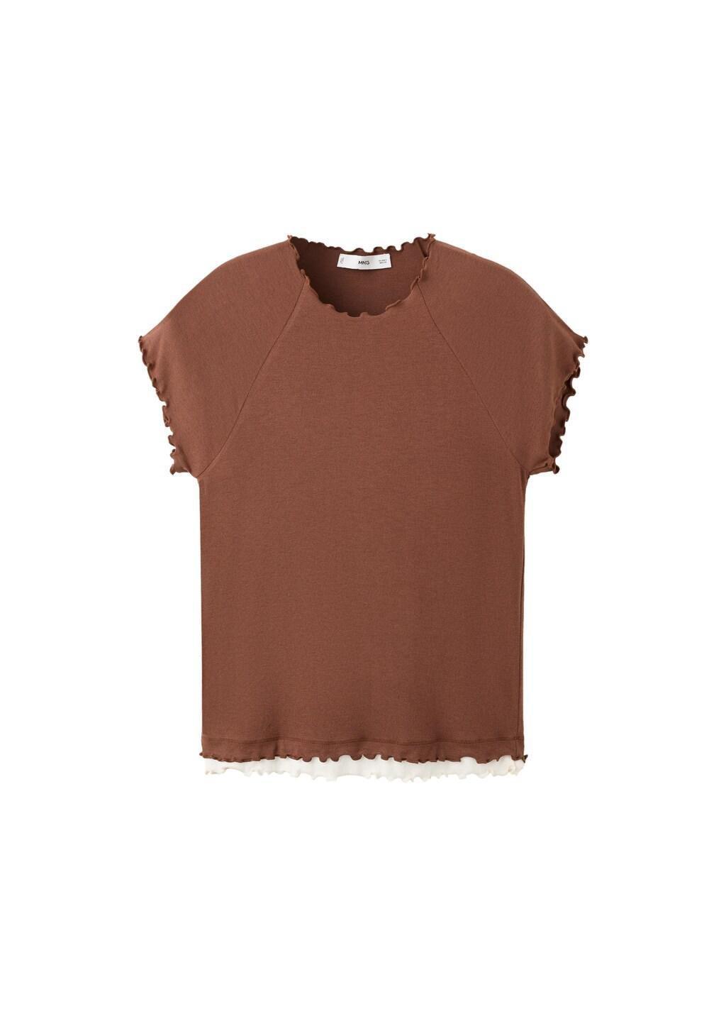 Brown Contrasting T-Shirt, Brown, large image number 6