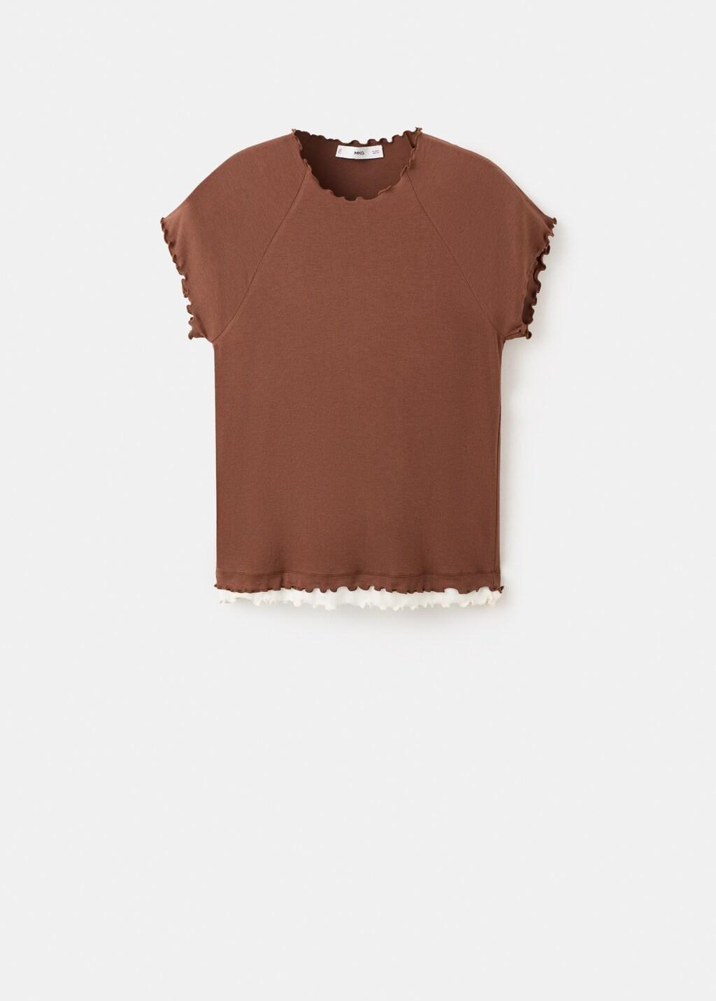 Brown Contrasting T-Shirt, Brown, large image number 7