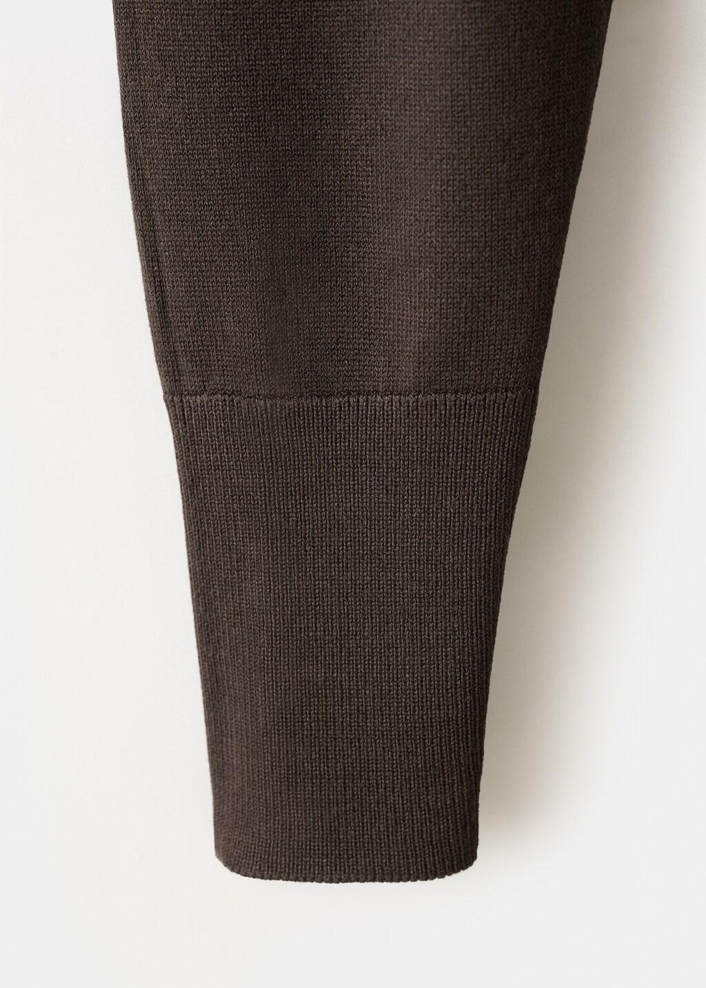 Brown Fine-Knit Flared Dress, Dark Brown, large image number 1