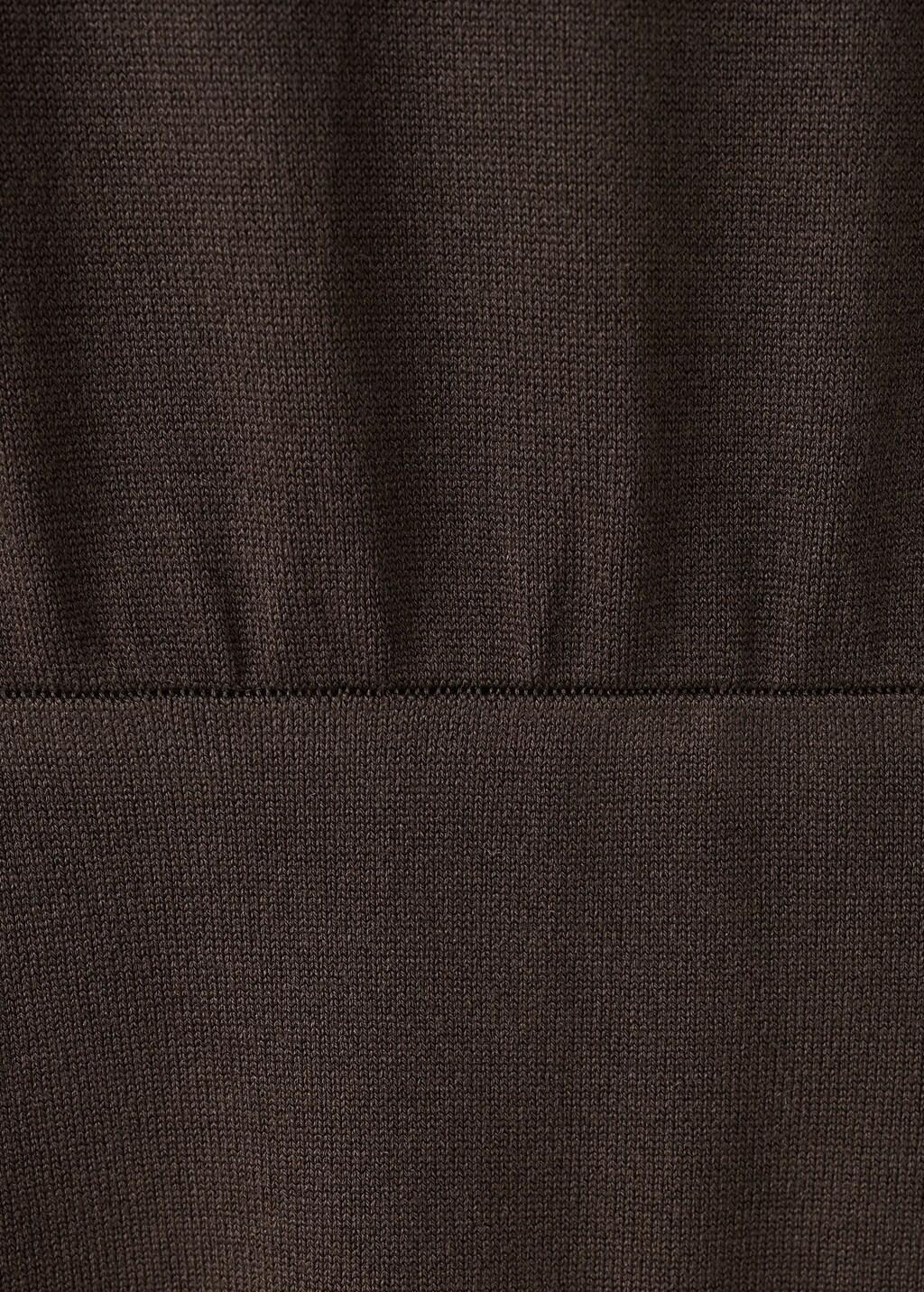 Brown Fine-Knit Flared Dress, Dark Brown, large image number 5