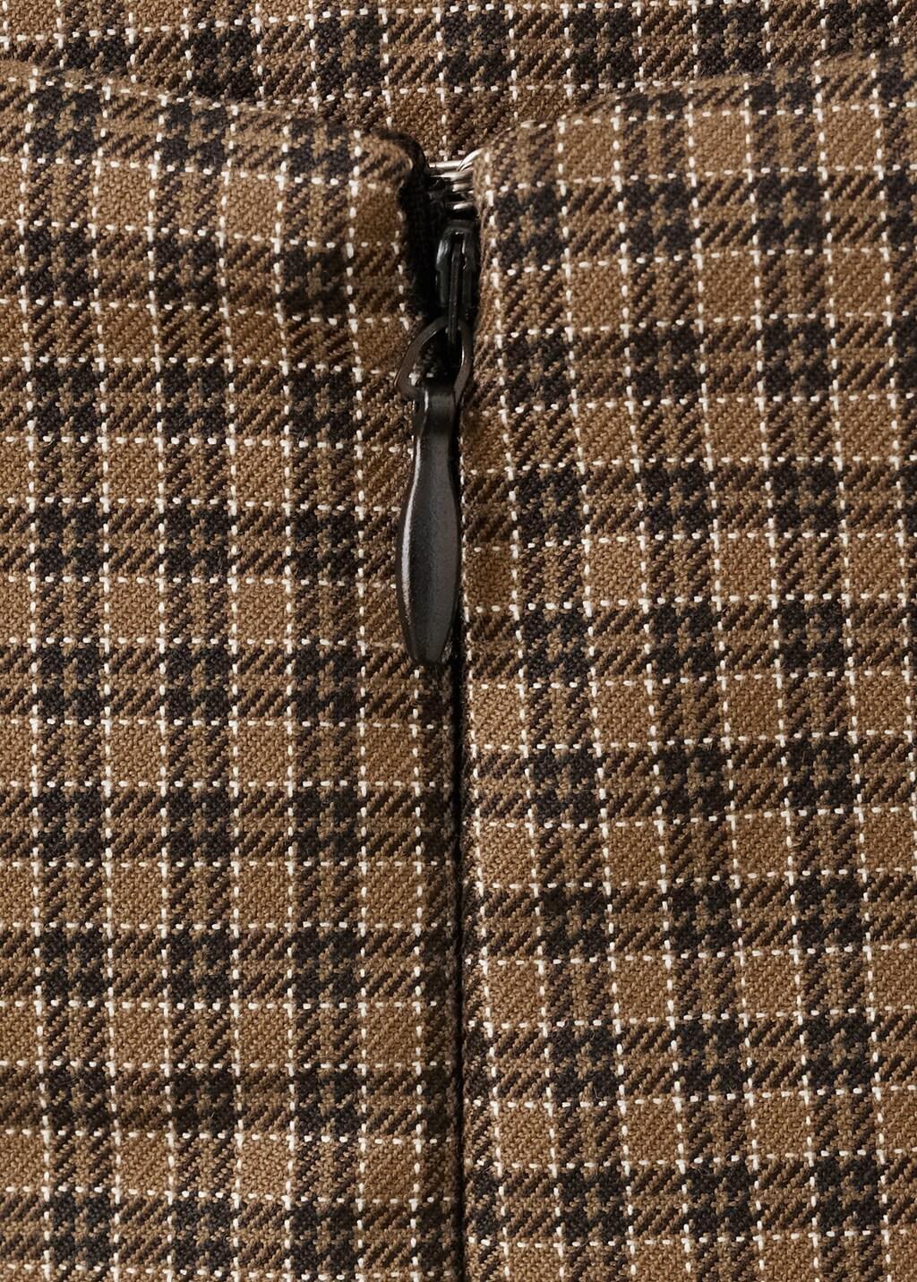 Brown Houndstooth Short Skirt, Brown, large image number 4