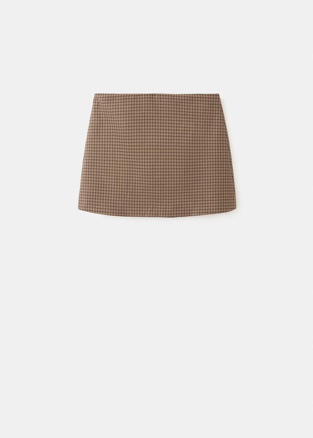 Brown Houndstooth Short Skirt, Brown, large image number 7