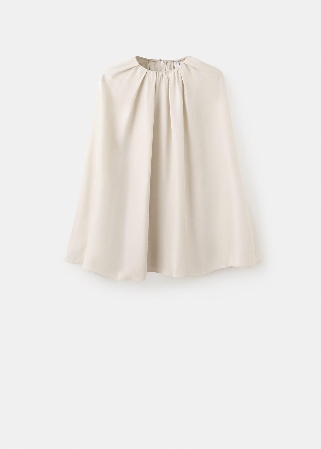 Grey Lt Pastel Blouse With Slits And Ruched Neckline, Light Pastel Grey, large image number 7