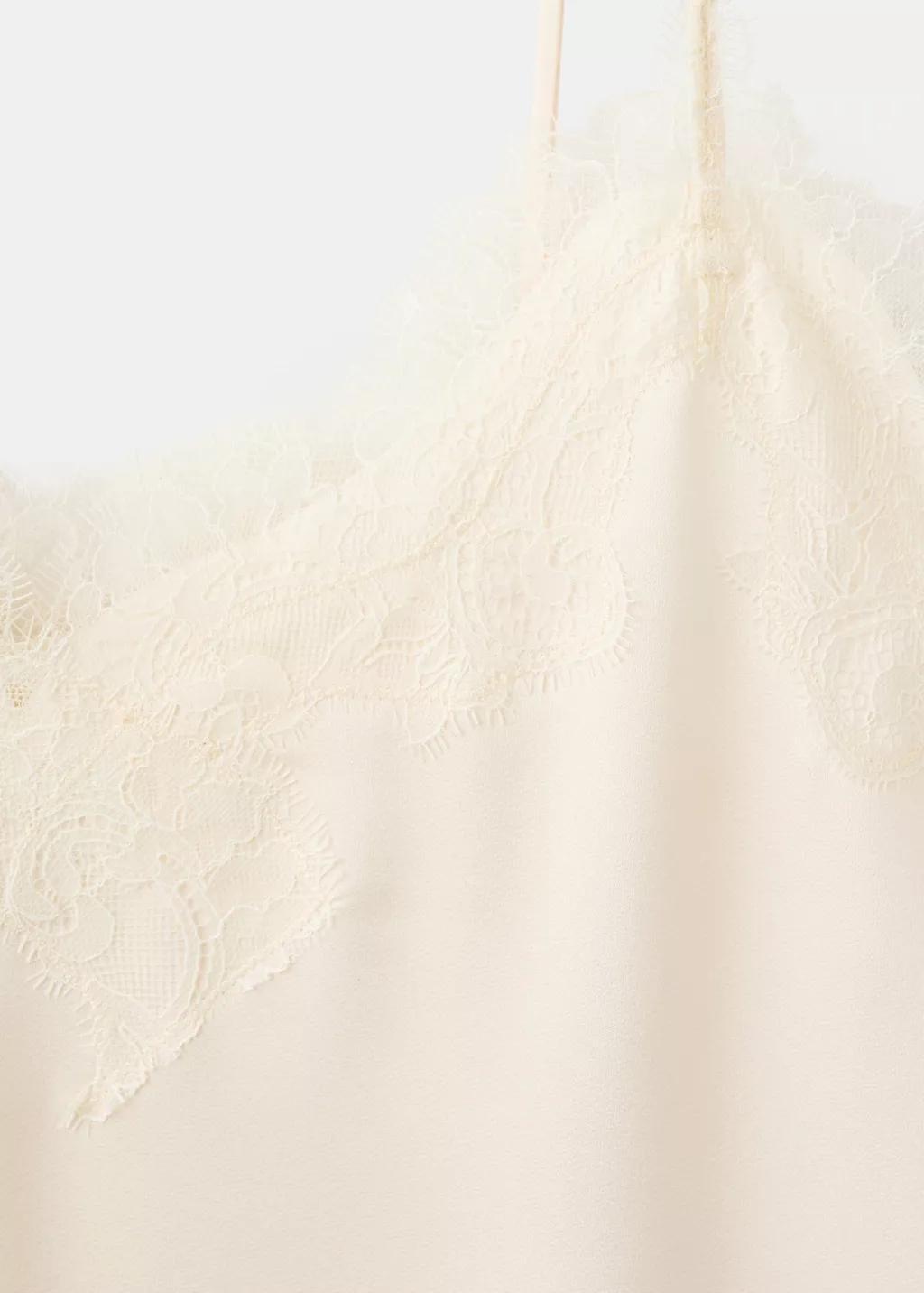 Cream Lace Top, Light Beige, medium