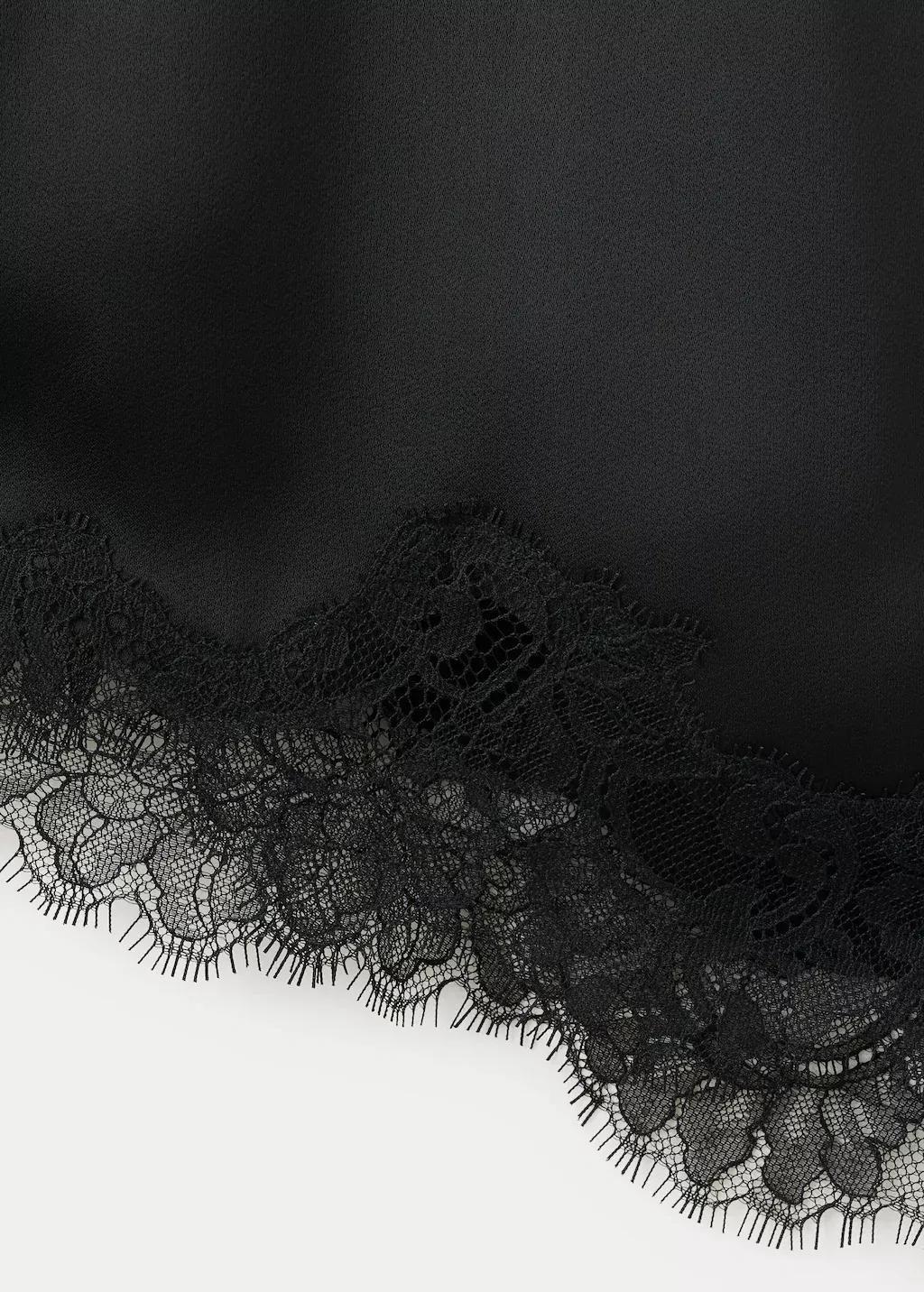 Black Lace Top, Black, large image number 5