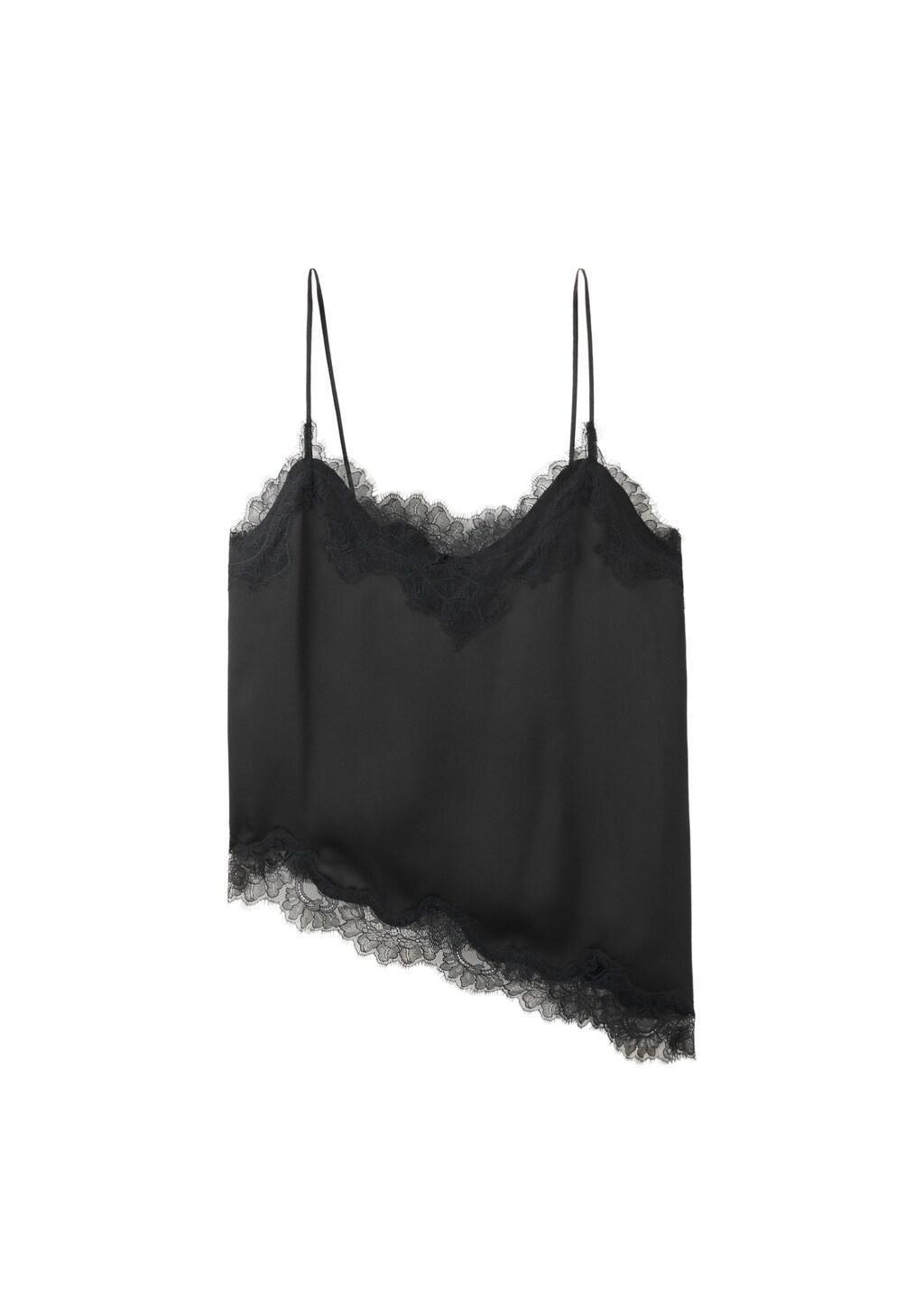 Black Lace Top, Black, large image number 7