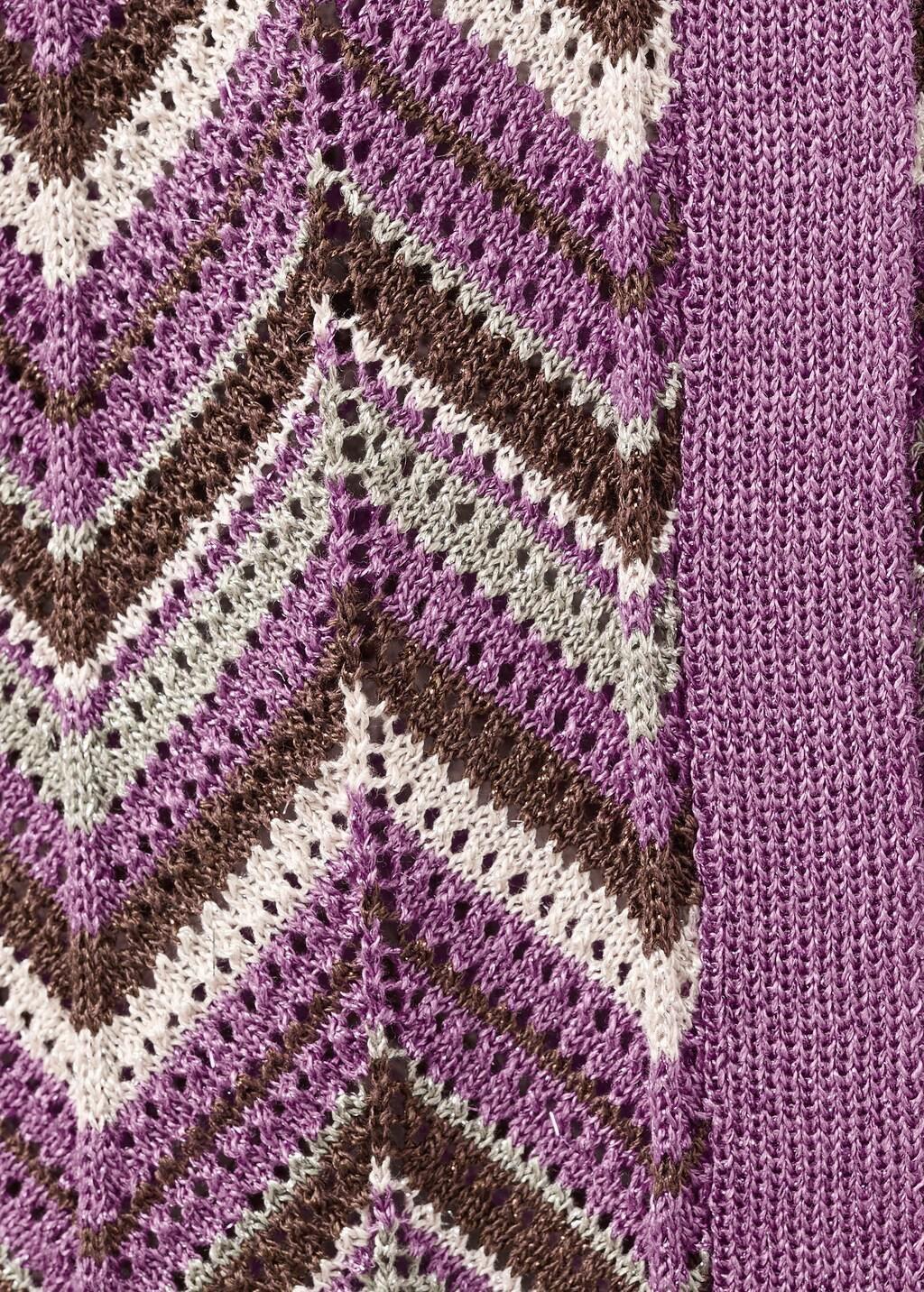 Purple Knit Long Cardigan, Purple, large image number 3