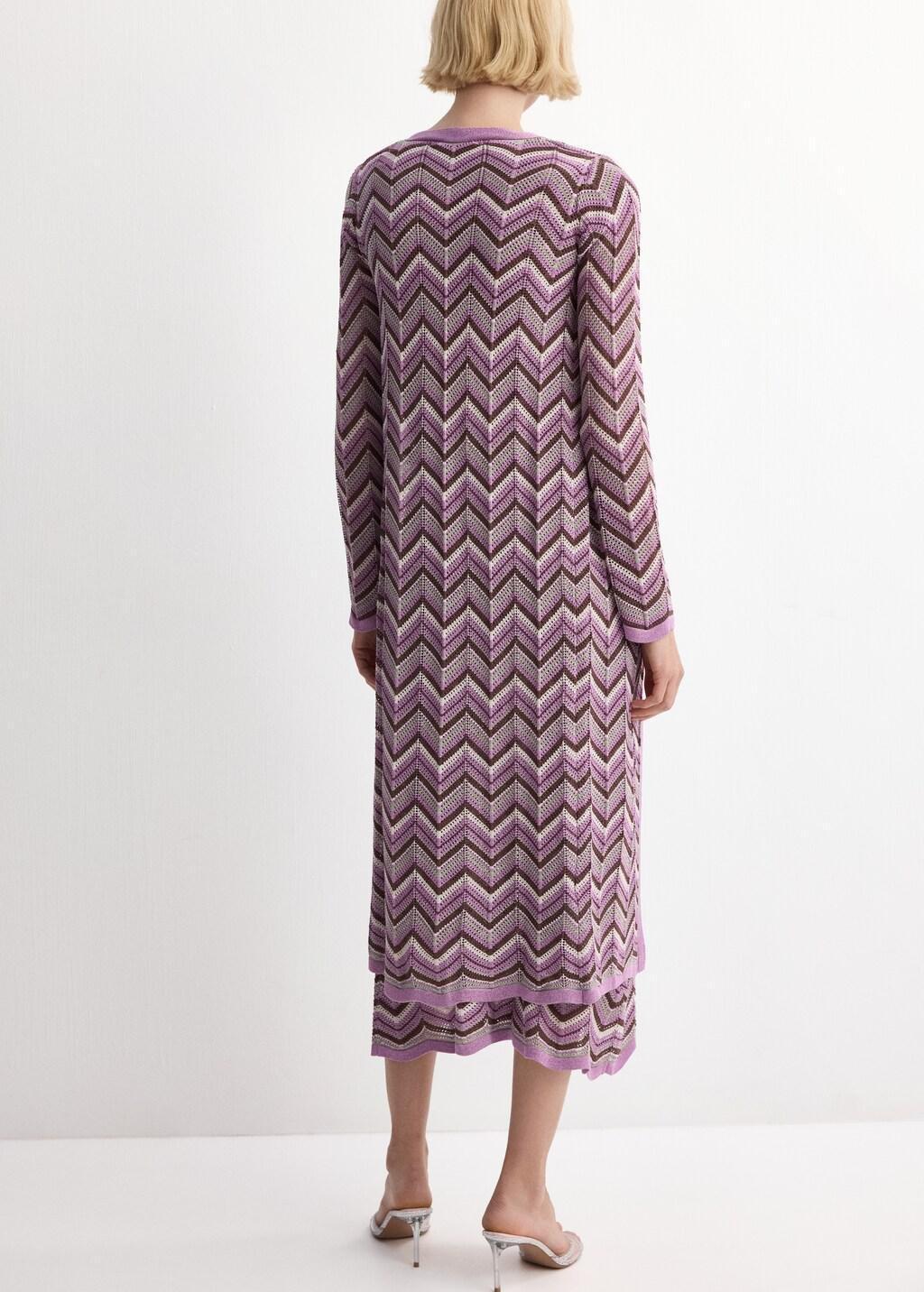 Purple Knit Long Cardigan, Purple, large image number 4