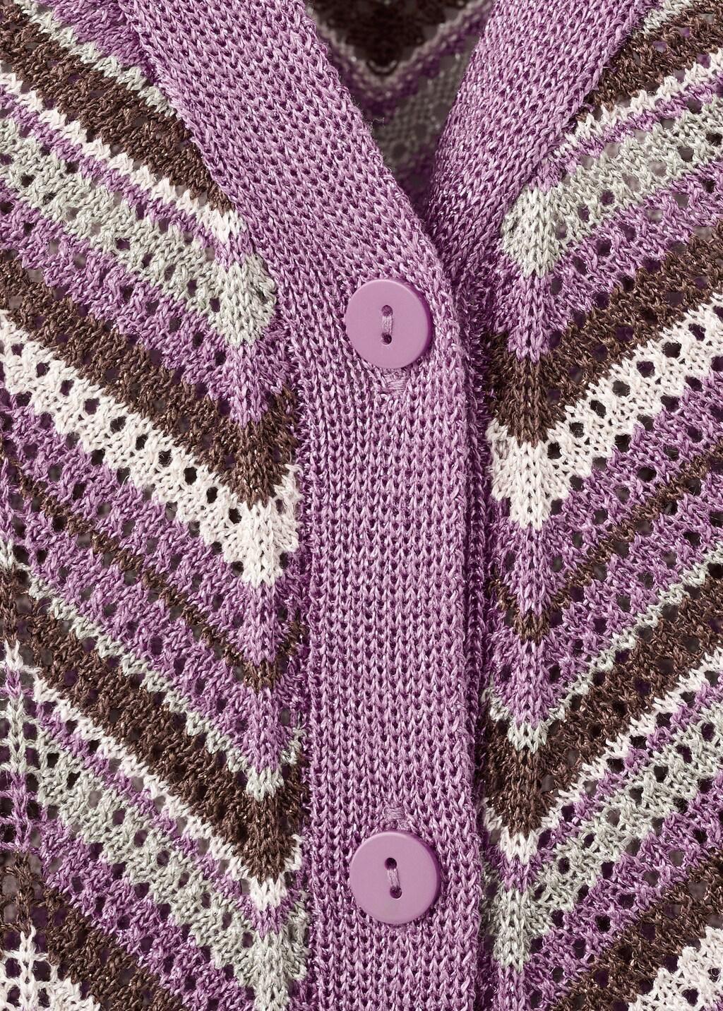 Purple Knit Long Cardigan, Purple, large image number 5