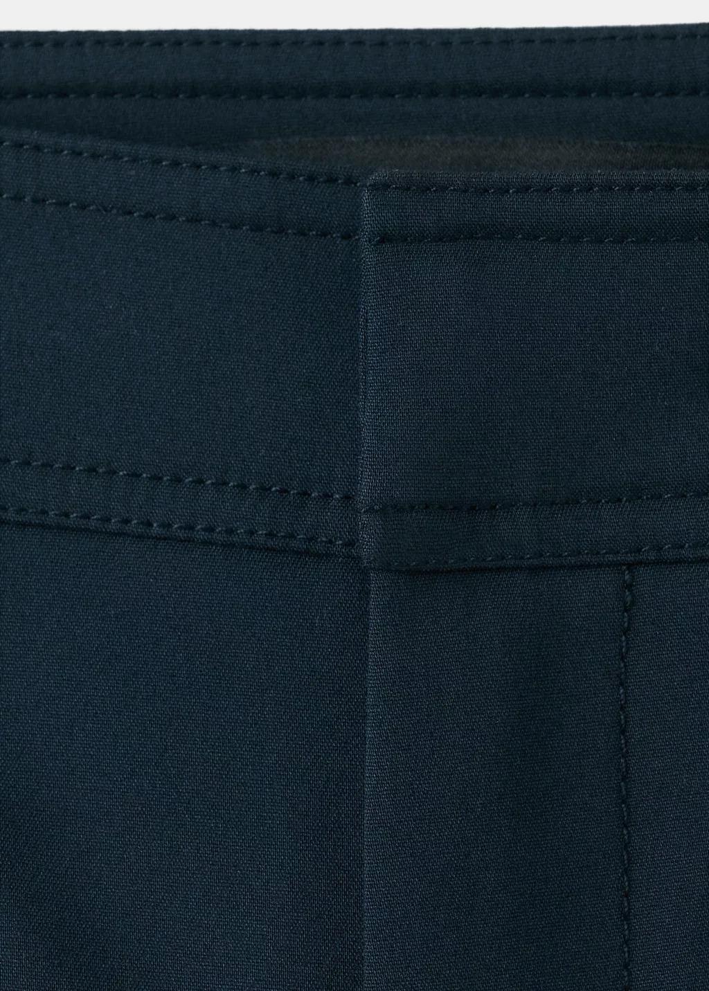 Navy Straight Trousers With Jewel Buttons, Navy, large image number 5