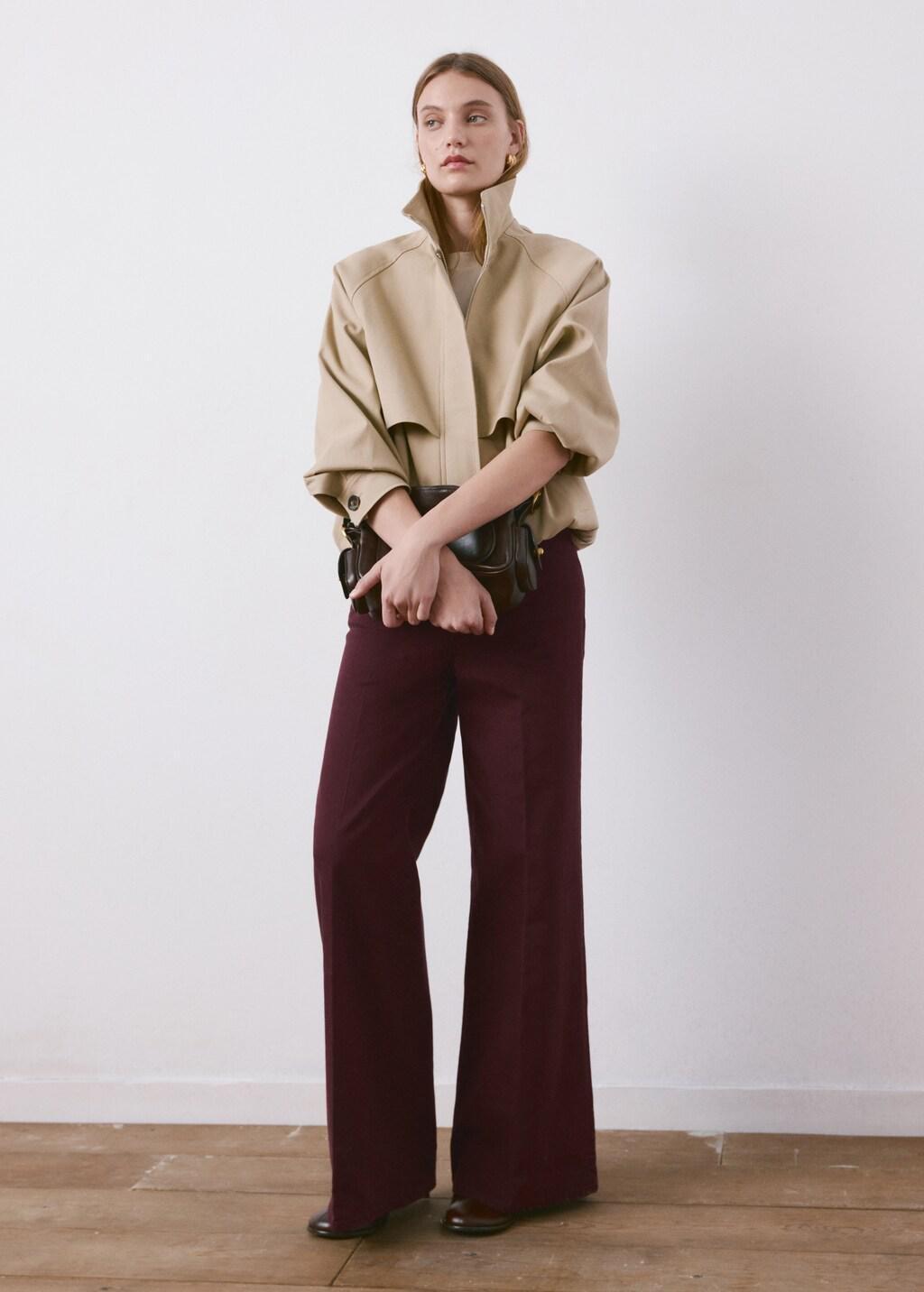 Red High-Waisted Wide Leg Jeans, Dark Red, large image number 0