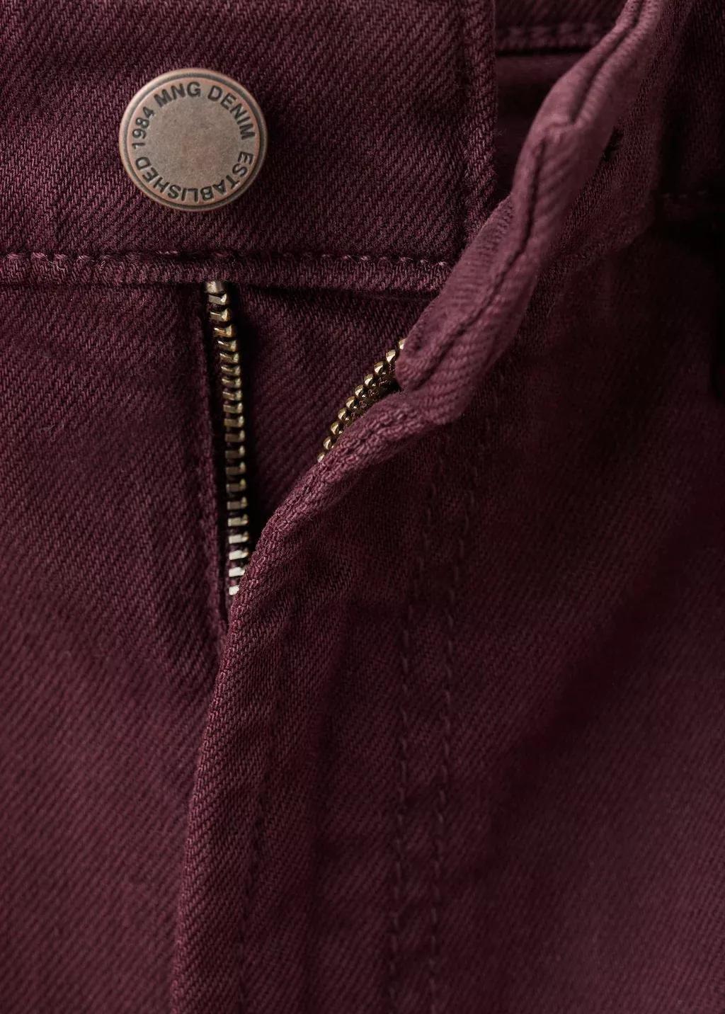 Red High-Waisted Wide Leg Jeans, Dark Red, large image number 1