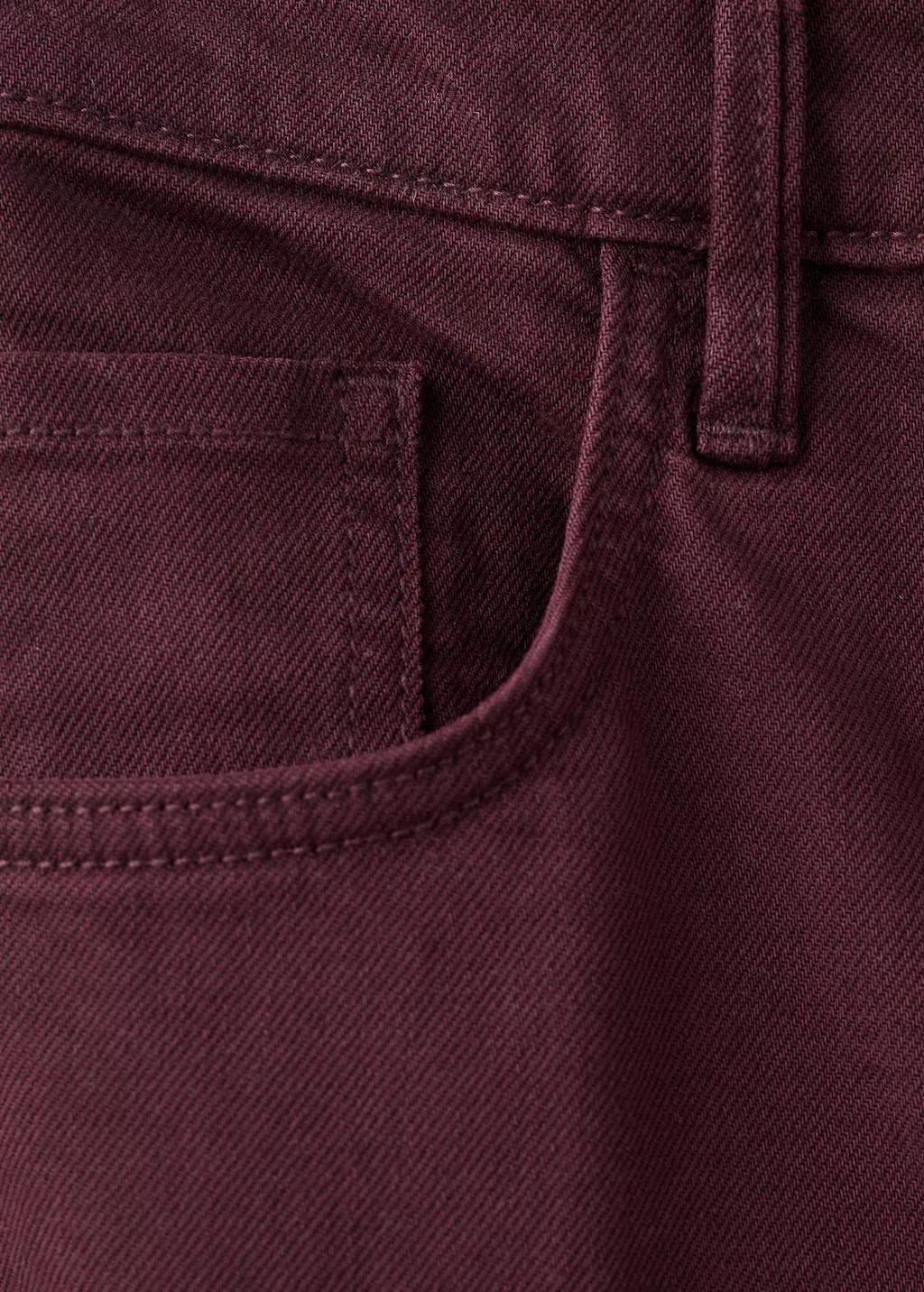Red High-Waisted Wide Leg Jeans, Dark Red, large image number 5