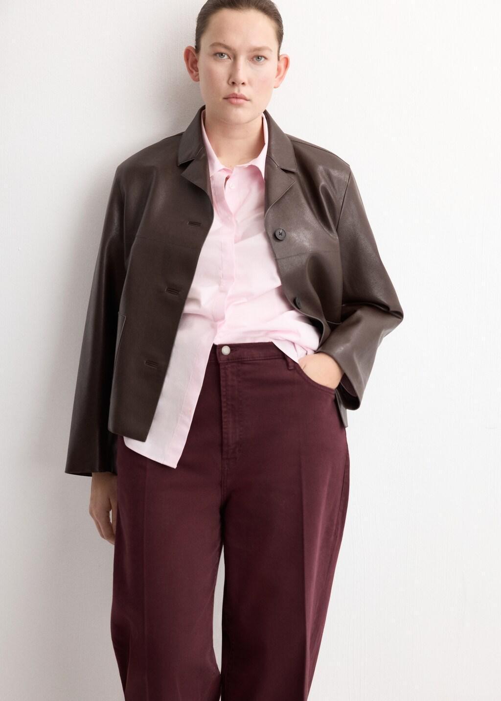 Red High-Waisted Wide Leg Jeans, Dark Red, large image number 6