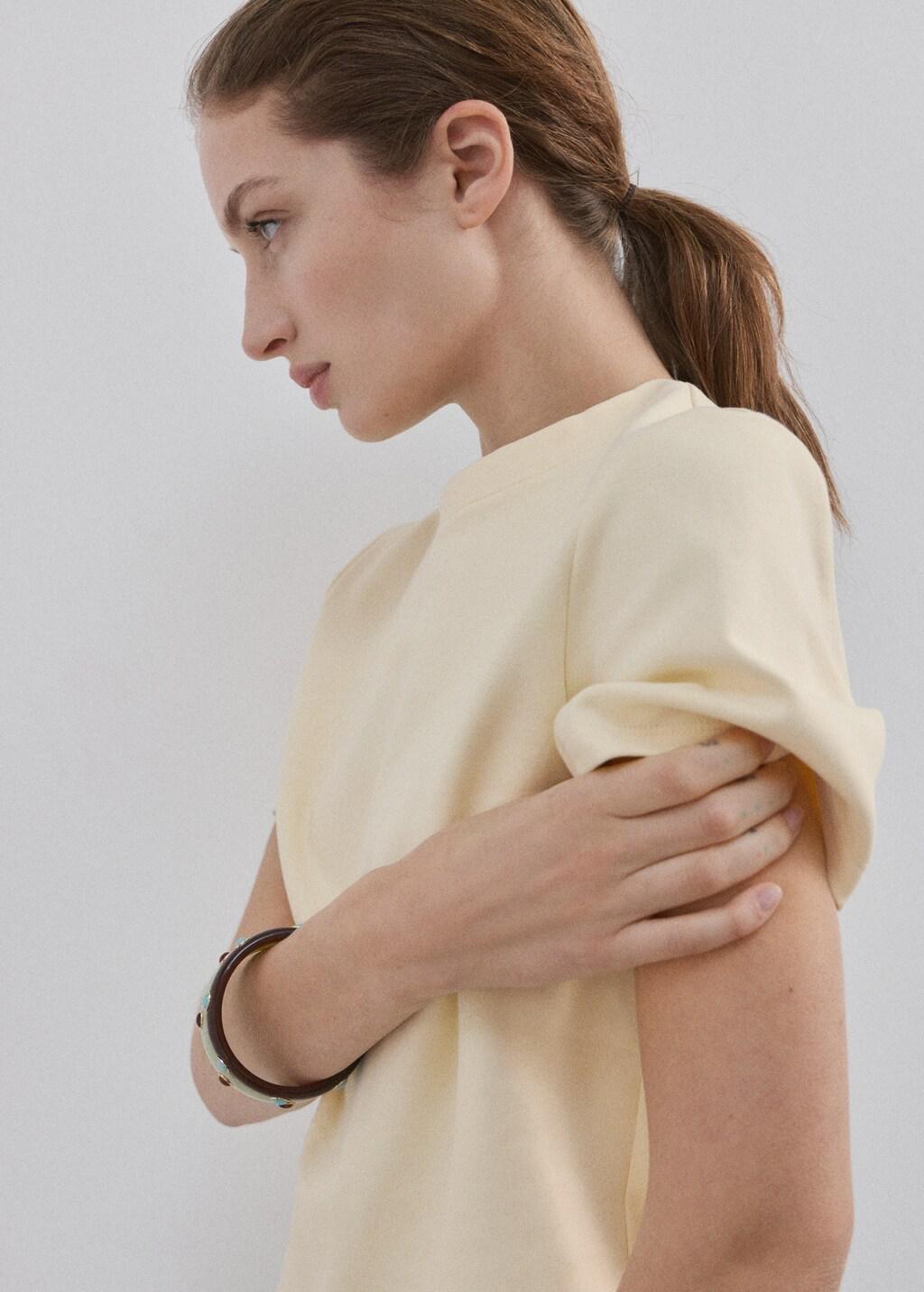 Yellow Short-Sleeved Cotton T-Shirt, Yellow, large image number 3