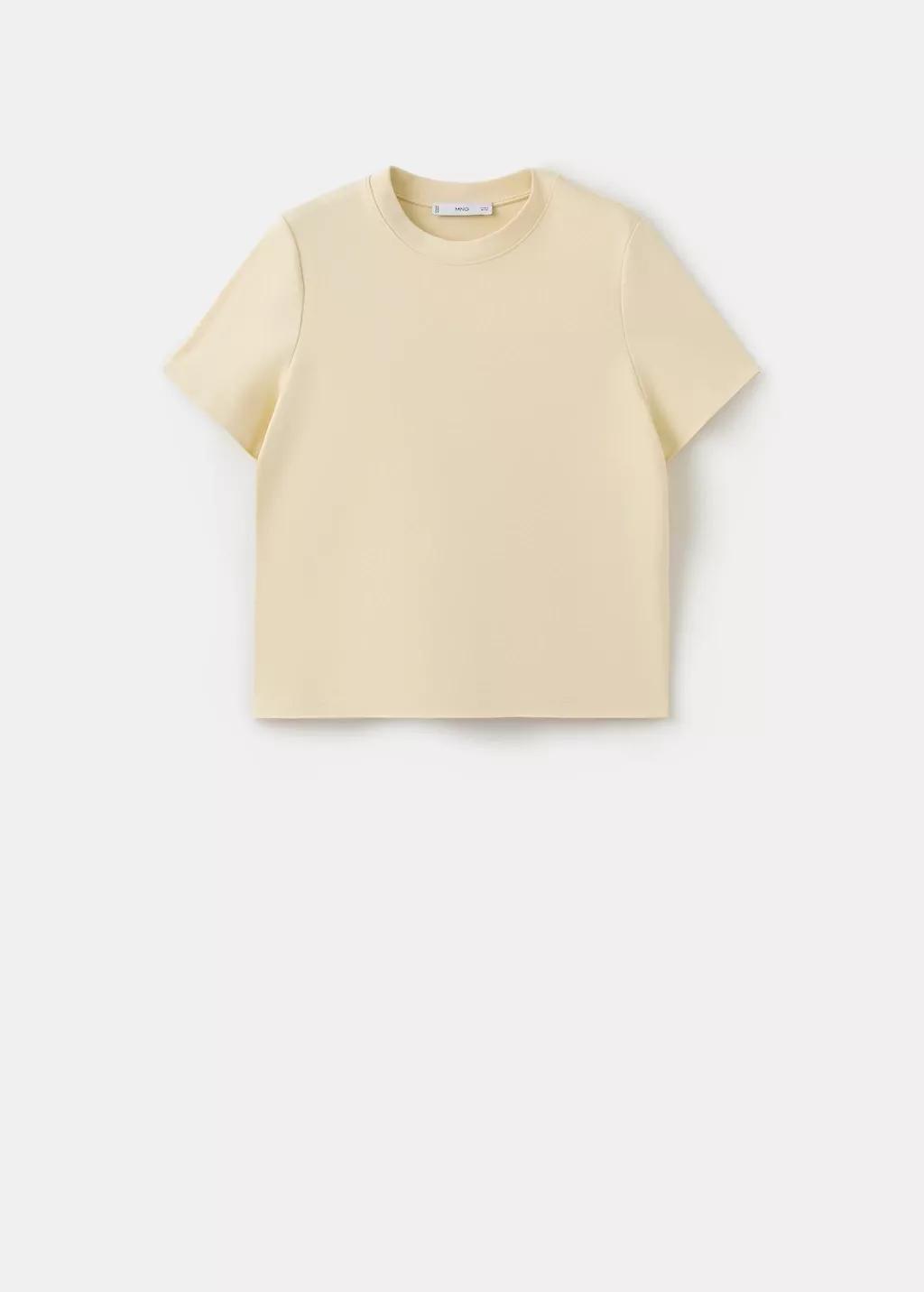 Yellow Short-Sleeved Cotton T-Shirt, Yellow, large image number 6