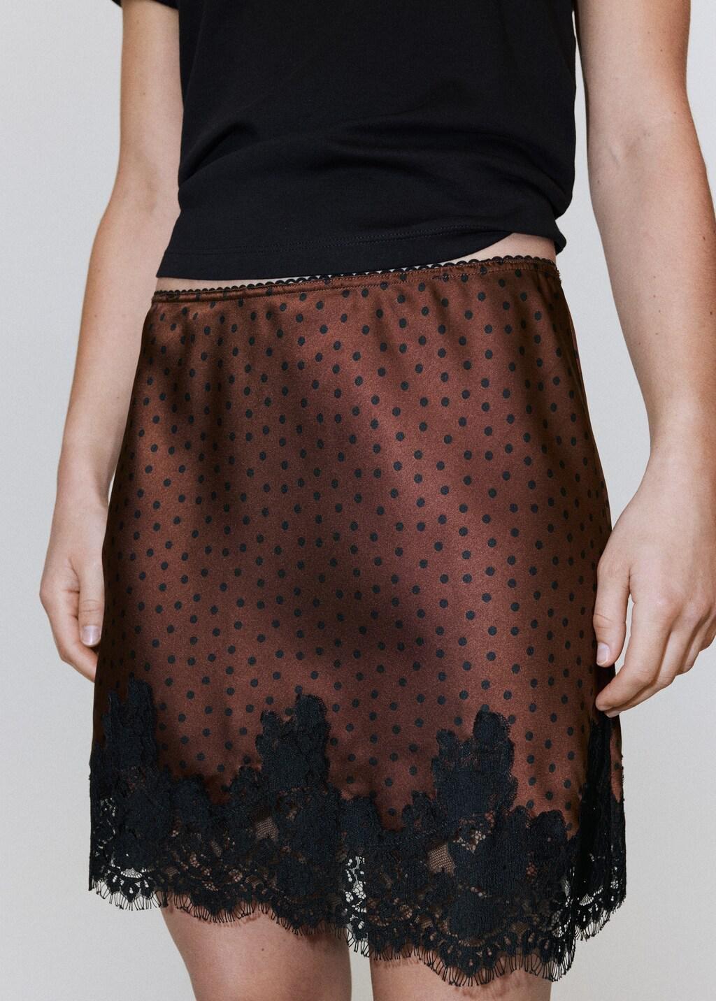 Brown Polka Dot Slip Skirt, 0201_30, large image number 3