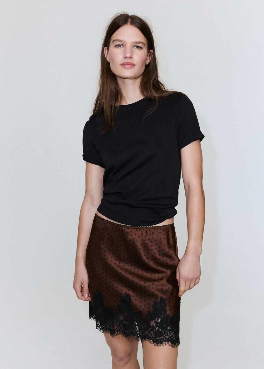 Brown Polka Dot Slip Skirt, 0201_30, large image number 4