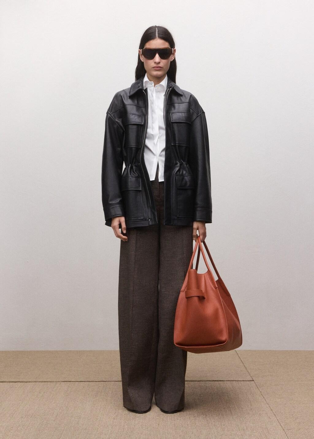 White Fitted Shirt With Hidden Closure, White, large image number 0